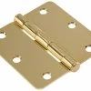 Hillman Residential Round Door Hinge, Brass Plated, 3-1/4-in, 1-pc
