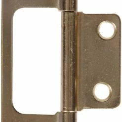 Hillman 851963 Non-Mortise Fixed Pin Hinge, Satin Brass-Plated