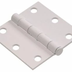 Hillman Residential Square Door Hinge, White, 3-in