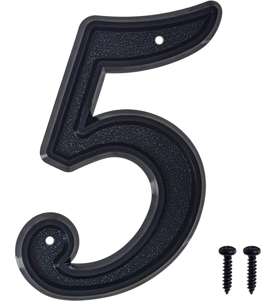 Hillman Plastic 6-in Rust-Proof Screw-On Flush Mount House Number, Assorted Options, Satin Black 3 Hillman Plastic 6-in Rust-Proof Screw-On Flush Mount House Number, Assorted Options, Satin Black