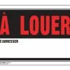 Hillman Self-Adhesive À Louer Sign, French, 8 X 12-in, Black/Red/White