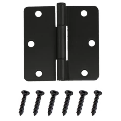 Hillman Black Door Hinge, 3.5-in X 0.2-in