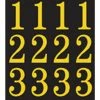 Hillman Mylar2-in Weather-Resistant Self-Adhesive Letter/Numbers, Black/Gold, 32-pc