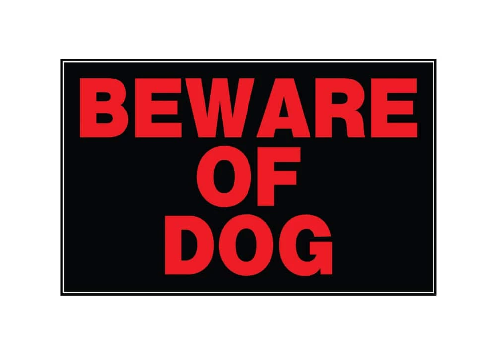 Hillman 840143 Aluminum Self-Adhesive Beware Of Dog Sign, 10 X 14-in, Black/Red 3 Hillman 840143 Aluminum Self-Adhesive Beware Of Dog Sign, 10 X 14-in, Black/Red