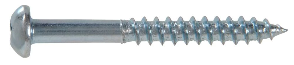 Hillman Round Head Square Drive Wood Screw, Zinc, 6 X 1-1/4 3 Hillman Round Head Square Drive Wood Screw, Zinc, 6 X 1-1/4