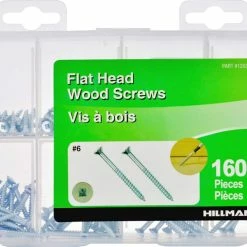 Hillman #6 Flat Head Wood Screw Kit, 160-pc